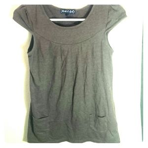 Brown cap sleeve shirt