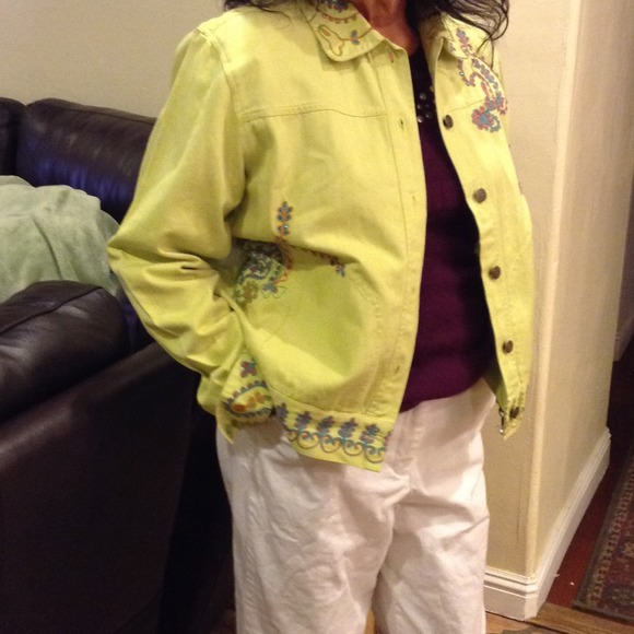 Chartreuse embroidered jacket