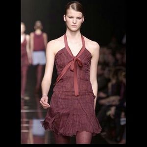 Alberta Ferretti Floral Silk Halter Dress 40IT