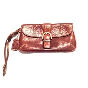 Coach pebbled leather wristlet