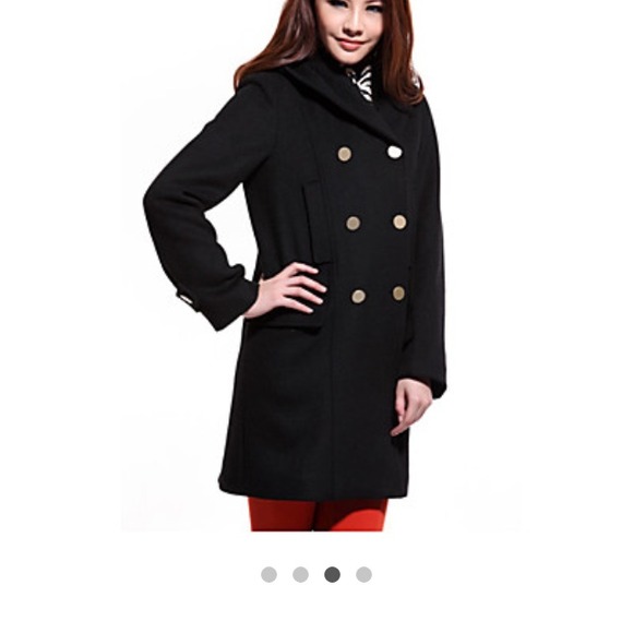 Women's Double Breast Tweed Coat - Picture 3 of 3