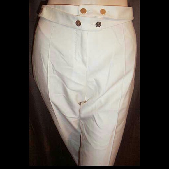 Yves Saint Laurent YSL Cream Silk Belt Pants 42FR - Picture 3 of 4