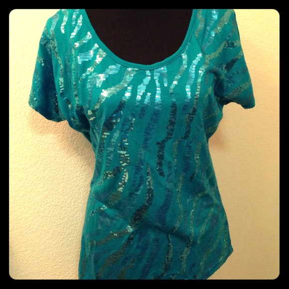 🚨SOLD🚨 Turquoise beaded top