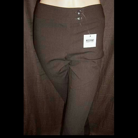 Moschino Tobacco Brown Stretch Wool Pants 40IT - Picture 3 of 3
