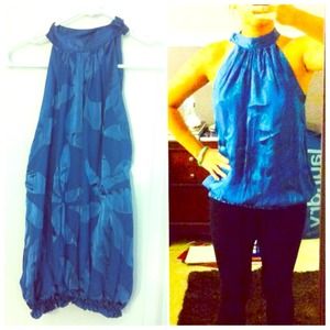 ❗️On Hold❗️Max Studio Blue Silk Blouse! Sz M