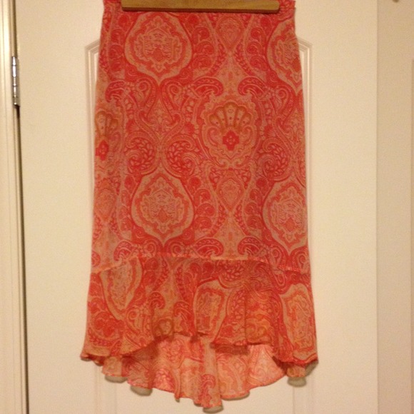 Pink paisley chiffon skirt - Picture 1 of 4