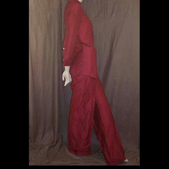 Dolce & Gabbana Red Raw Silk Pants Suit 42IT NWOT - Picture 3 of 4