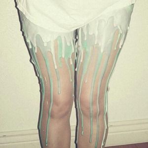 Semi-Transparent, Pastel dripped leggings. 💖💜💫