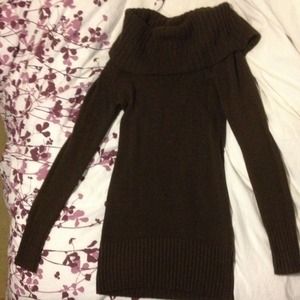Dark brown sweater dress