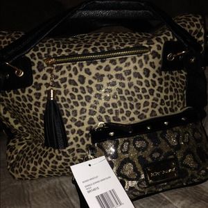 Leopard Sequin Handbag and Betsy Johnson Wristlet