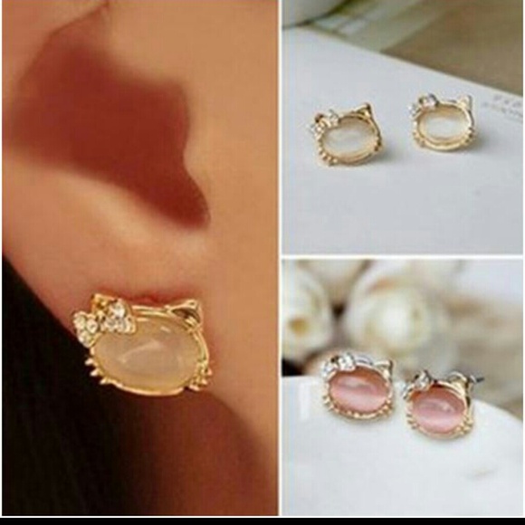 Hello Kitty Outline Shape Stud Earrings - 2 pairs