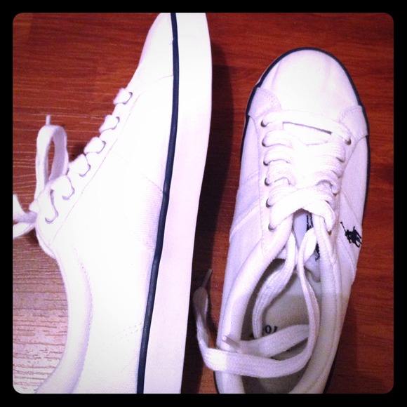 White & Navy polo sneakers