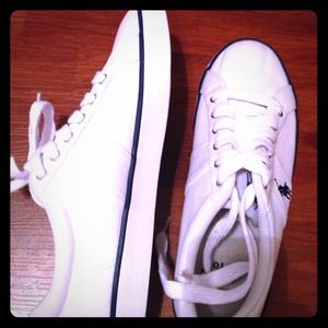 White & Navy polo sneakers