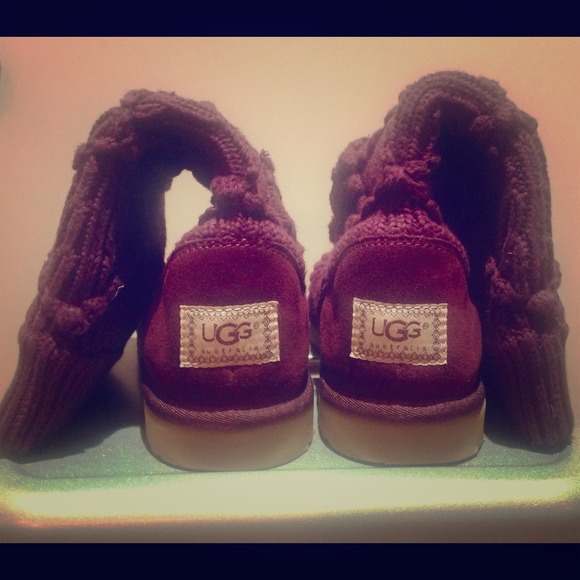 UGG dark purple Classic Argyle Knit boots