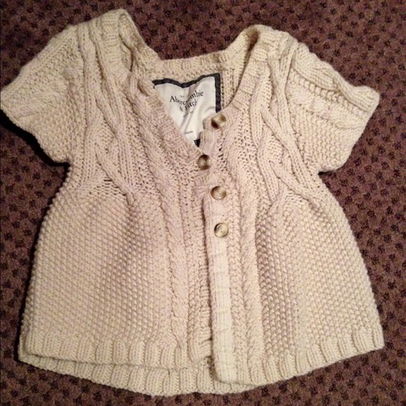 Short Sleeve Knitted Button Sweater