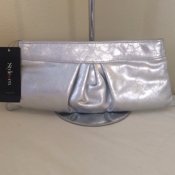 Metallic Silver Clutch