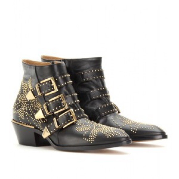 Chloe Boots - Chloe Susanna leather studded ankle booties