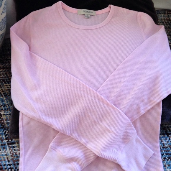 Pink ribbed long sleeve round neck - Picture 1 of 2