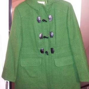 Green hooded Peacoat