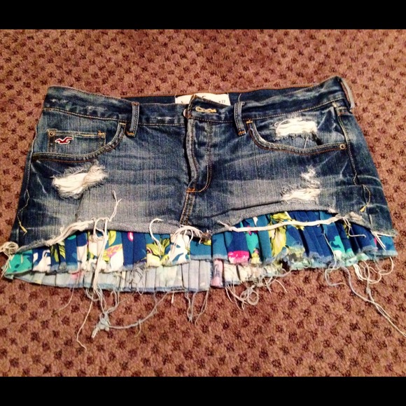 Ripped Jean Hollister Skirt