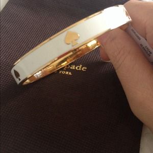 Cream  and Gold kate spade bangle or blue and gold