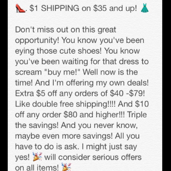$1 s/h!!! Don't miss it! Plus savings of my own!