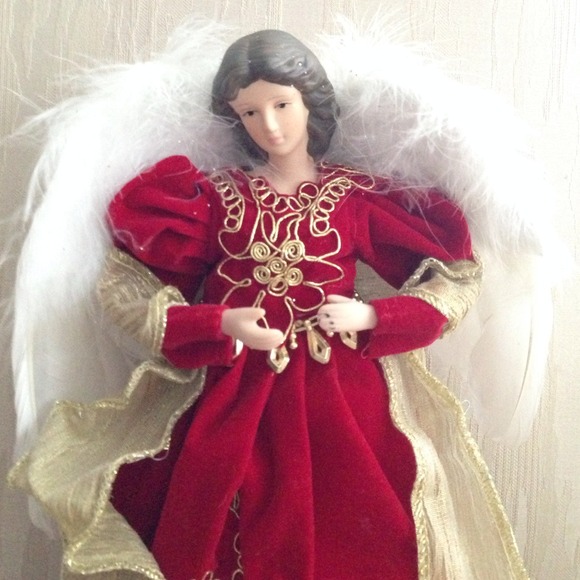 Beautiful angel in red dress!