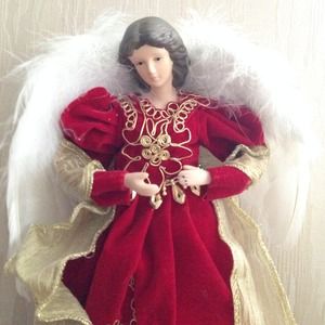 Beautiful angel in red dress!