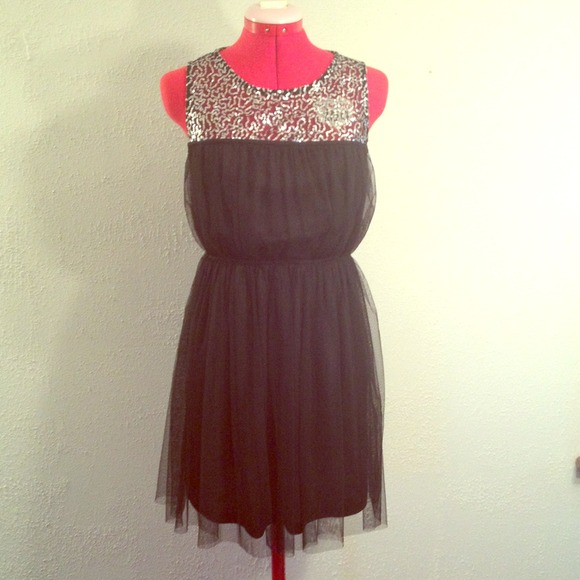 black sequin dress