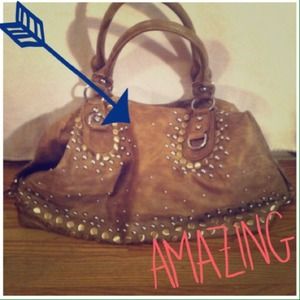 Tan stud purse