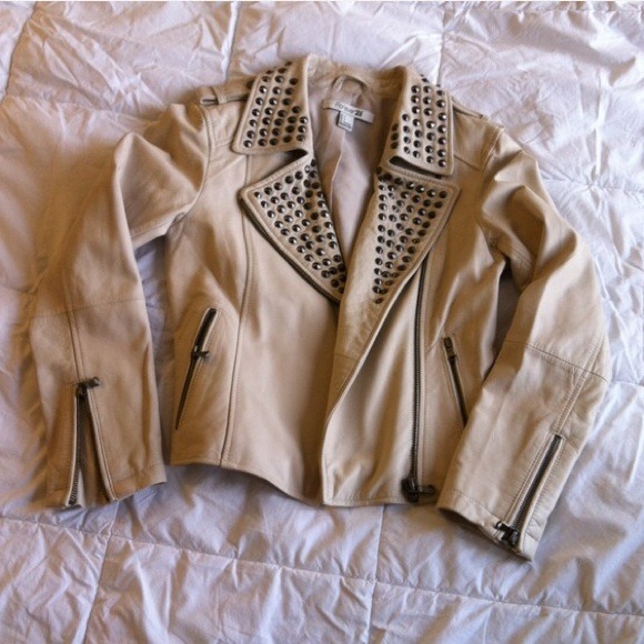 Studded leather jacket