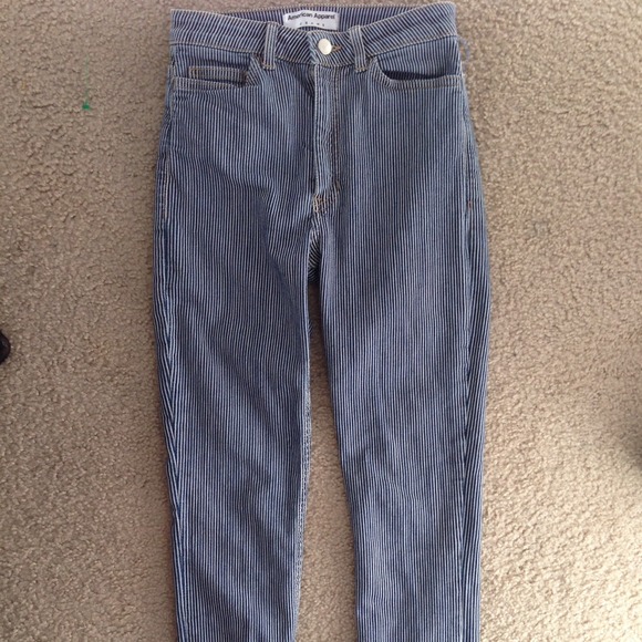 Sold✨American apparel striped high waist denim