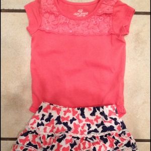 ♥️BUNDLED!♥️Baby girl onesie & skirt