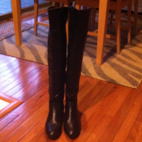 Black leather over the knee high boots!