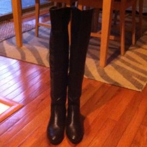 Black leather over the knee high boots!