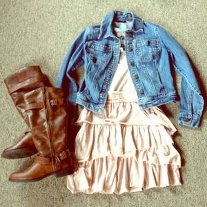 Baby pink tiered dress