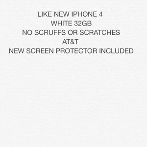 IPHONE 4 WHITE (AT&T