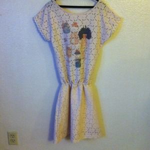 Cream lace mini dress