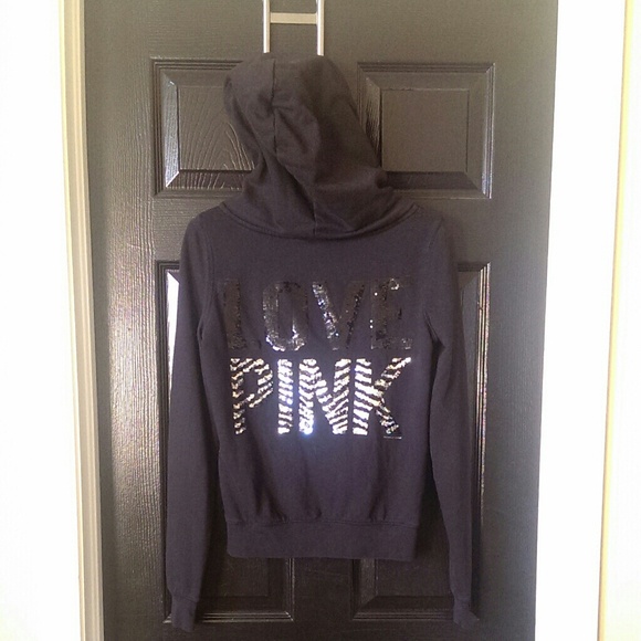Sold Victorias secret pink zebra bling zipup rare