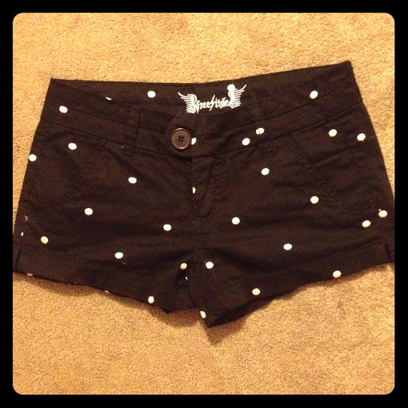 Black and white poka dot shorts