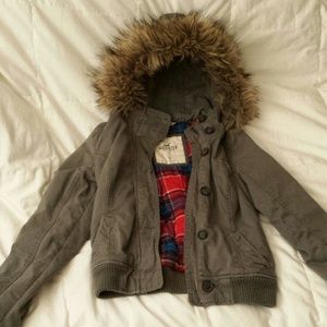 Hollister vintage olive/gray jacket