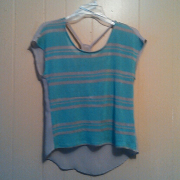 Turquoise sheer back shirt worn once