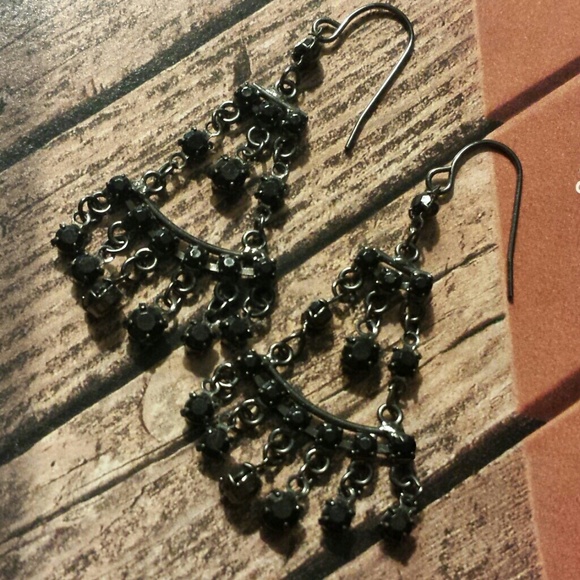 *BUNDLED* Black Diamond Dangle Earrings