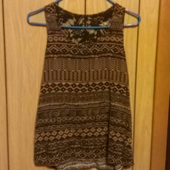 Aztec/tribal top with lace