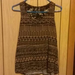 Aztec/tribal top with lace