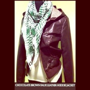 Forever 21 Distressed Choc Brown Leather jacket