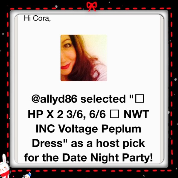 🚫SOLD 🚫 🎉 HP X 3 🎉NWT INC Voltage Peplum Dress - Picture 4 of 4