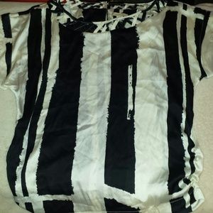 Forever 21 Silky Black and White Top