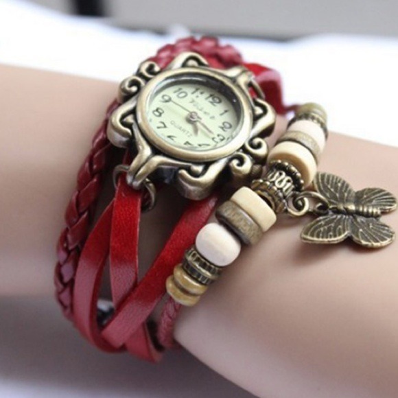 🚫SOLD🚫RED BUTTERFLY INFINITY WATCH!!
