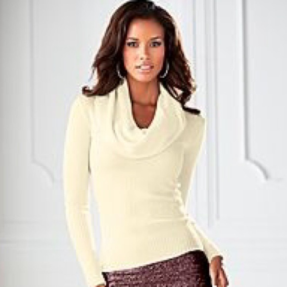 Black exaggerated cowl neck sweater from Venus